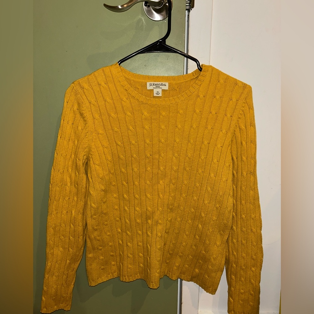 St. John's Bay Golden Cable Knit Crewneck Sweater